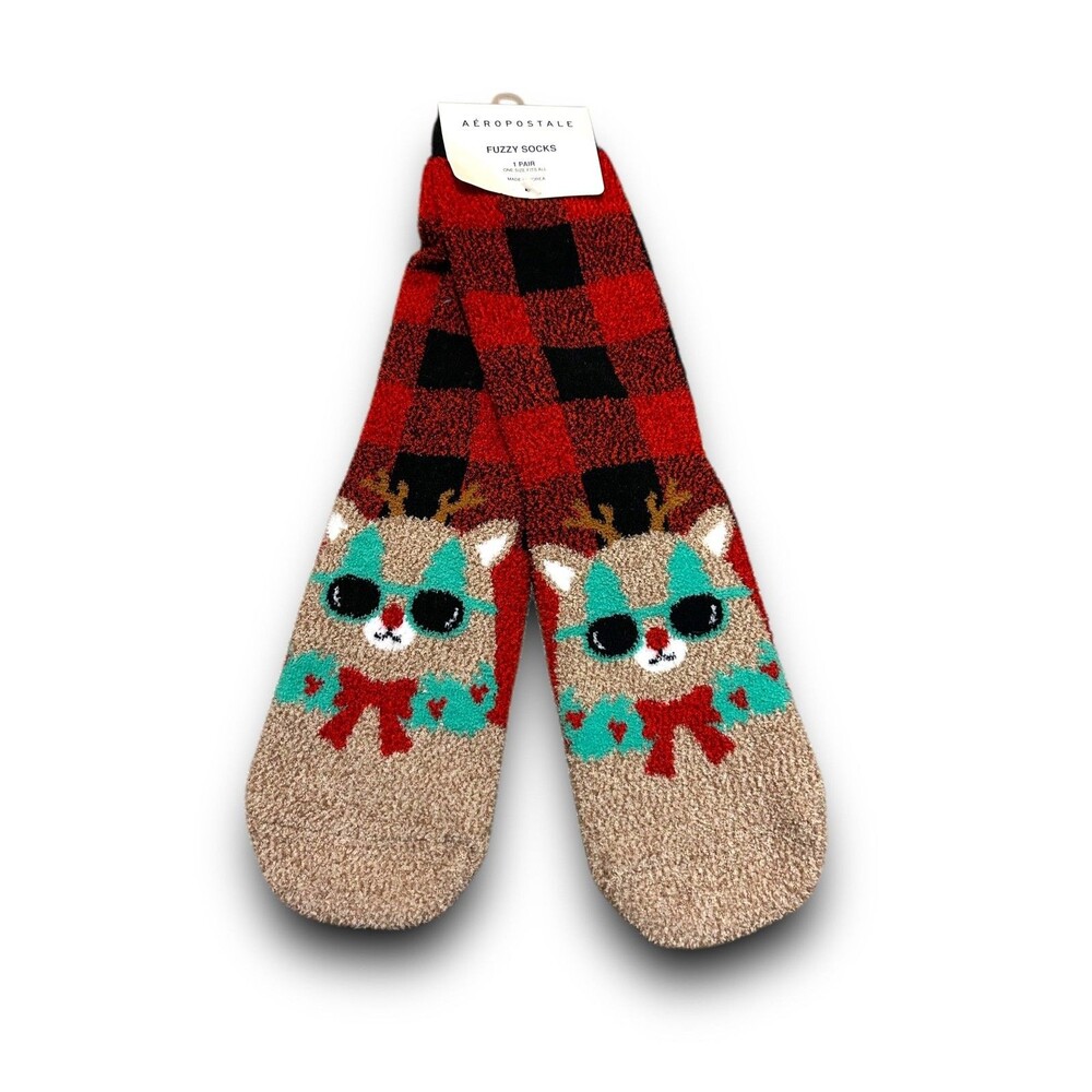 Aeropostale Women's Fuzzy Crew Socks
